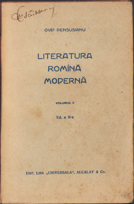 HST C954 Literatura rom&amp;acirc;nă modernă volumul II 1926 Ovid Densusianu foto