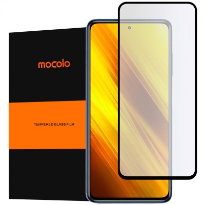 Folie Protectie Ecran Mocolo pentru Xiaomi Poco X3 NFC, Sticla securizata, Full Face, Full Glue, 2.5D, 9H Neagra foto