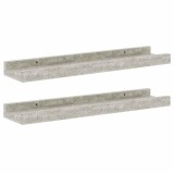 Cumpara ieftin Rafturi de perete, 2 buc., gri beton, 40x9x3 cm