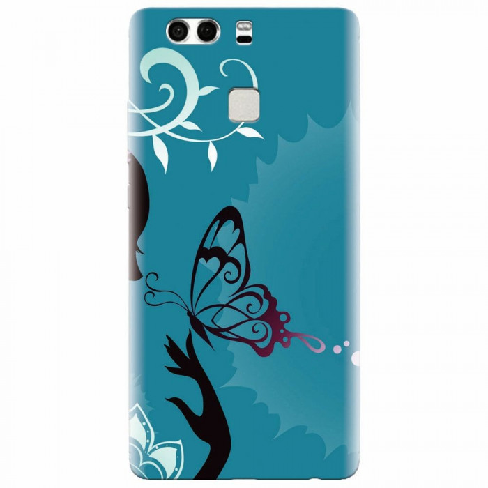 Husa silicon pentru Huawei P9 Plus, Blue Butterfly