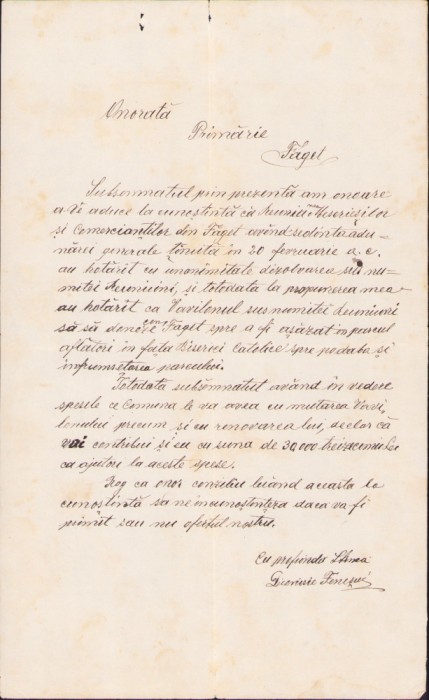 HST A1331 Act olograf Dionisie Feneșiu Făget