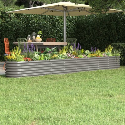 Gossi strat inaltat gradina gri 332x40x36cm otel vopsit electrostatic foto