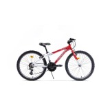 Bicicleta MTB Copii Pegas Mini Drumet, 24&#039;&#039;, Rosu/Alb