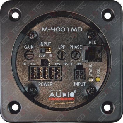 Amplificator mono incorporabil Audio system M-400.1 MD, filtru LP, RTC inclus, 2 - 4 ohm CarStore Technology