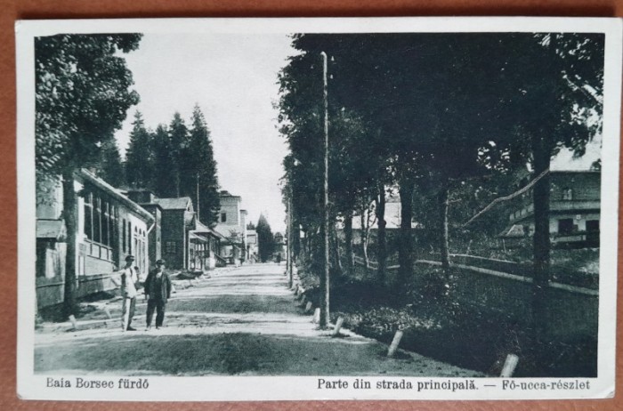 Carte postala, Baia Borsec, strada principala, 1931
