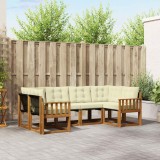 vidaXL Set de canapele de exterior cu pernă 6 pcs Natural și Crem 3368997