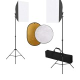 Cumpara ieftin Set studio foto cu lumini softbox si reflector