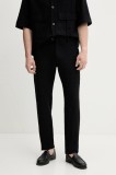 BARENA VENEZIA pantaloni din amestec de in Camicia Mola culoarea bleumarin, drept, PAU5086.2768