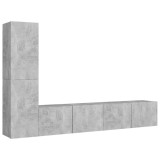 Cumpara ieftin Set de dulapuri TV, 4 piese, gri beton, lemn prelucrat