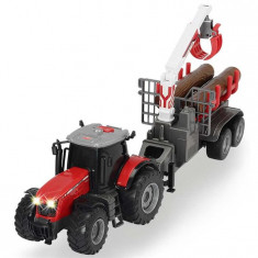 Tractor Dickie Toys Massey Ferguson Mf 8737 Cu Remorca 42 Cm foto