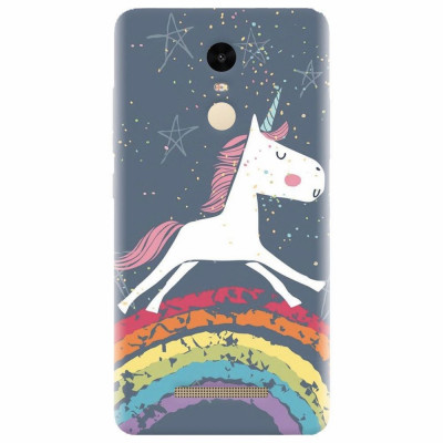Husa silicon pentru Xiaomi Remdi Note 3, Unicorn Rainbow foto