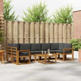 vidaXL Set de canapele de exterior cu pernă 8 pcs Natural și Antracit 3366140