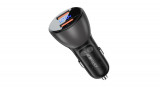 Acefast Car Charger B7, 45W, 2x USB, cu afișaj (negru)