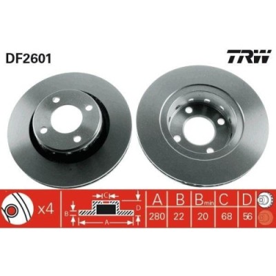Set disc frana Audi 80 B4 Avant (8c5) 09.91-01.96, 80 B5 Avant (8d5) 09.91-07.95, Cabriolet B3 (8g7) 05.91-08.00, Coupe B3 (89 8b3) 10.88-12.96, Fata foto