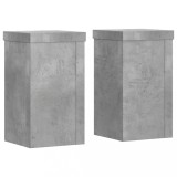 Cumpara ieftin Suport de plante, 2 buc., gri beton, 10x10x18 cm lemn prelucrat