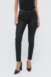 Morgan pantaloni PALONA culoarea negru, mulată, medium waist, PALONA