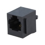 Conector RJ11 soclu 4 PIN Cat 5 6p4c THT drept