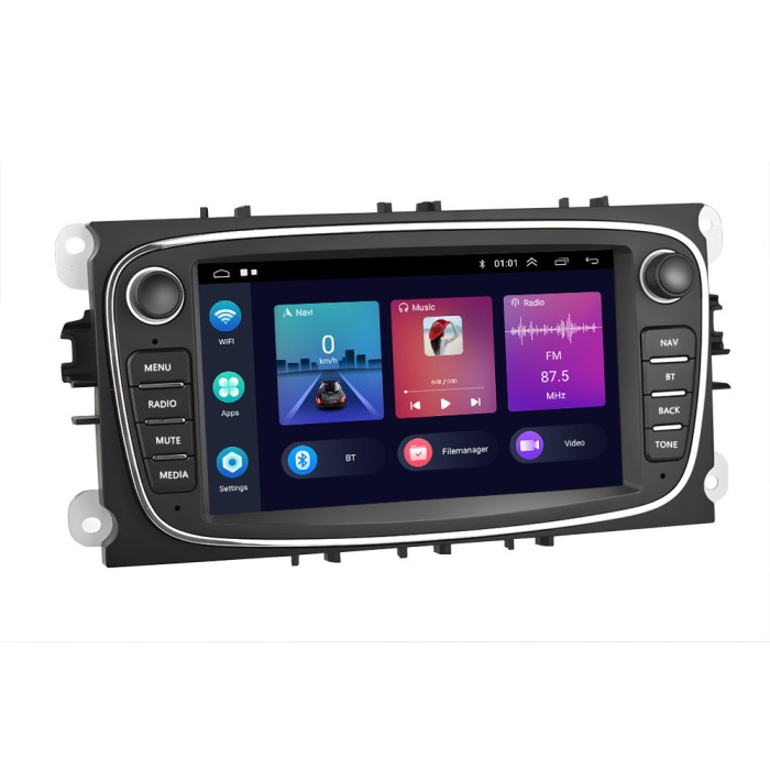 Navigatie Dedicata Ford Focus, Mondeo,C-Max, Kuga, 7inch, 4Gb Ram, 64Gb stocare, Carplay, Negru
