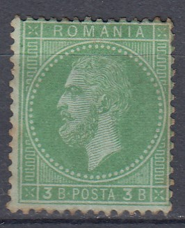 ROMANIA 1872 LP 38 b CAROL I PARIS VALOAREA 3 BANI SARNIERA foto