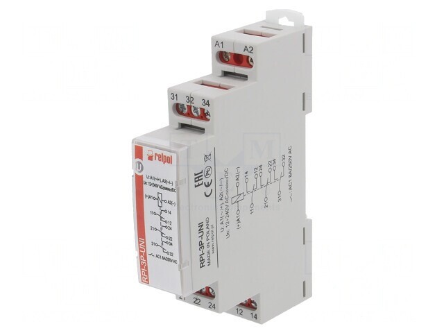 Releu Monostabil 3PDT 8A 90x17,5x64,6mm