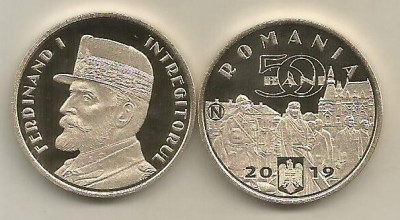 ROMANIA 50 BANI 2019 - PROOF - REGELE FERDINAND INTREGIUITORUL foto