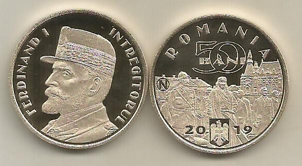 ROMANIA 50 BANI 2019 - PROOF - REGELE FERDINAND INTREGIUITORUL