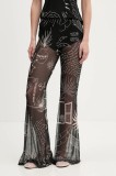 Never Fully Dressed pantaloni culoarea negru, evazati, high waist, NFDTR482