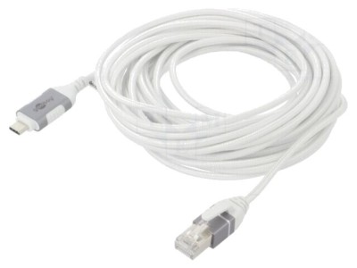 Cablu USB 3.1 RJ45 - USB C nichelat 7,5m alb Goobay foto