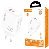 Incarcator Retea Kakusiga KSC-1673, PD30W, QC3.0, 2x USB, Fast Charge, Alb