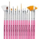Cumpara ieftin Set 15 Pensule Manichiura SensoPRO Milano, Soft Pink