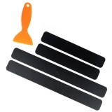 Cumpara ieftin Protectie usa auto tip abtipild, banda adeziva carbon negru, set 4 buc, anti-zgarieturi prag portiera, universal