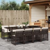 Gossi set mobilier de gradina cu perne, 9 piese, maro, poliratan