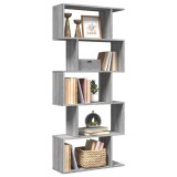 vidaXL Bibliotecă/separator 5 niveluri sonoma gri 70x24x161 cm lemn 858098