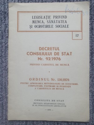 Decretul consiliului de Stat 92/1976, 1976, 24 pag foto