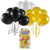 Cumpara ieftin Bunch o Balloons - Set baloane de petrecere si rezerve, Negru, Auriu, Alb, 24
