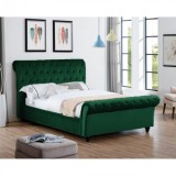 Pat Silver 180x200 cm Tapitat Catifea Verde Somiera Inclusa (cod AF 3409)