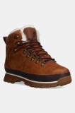 Timberland bocanci de piele Euro Hiker femei, culoarea maro, cu toc plat, izolare usoara, TB1A2KE7F131