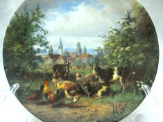 FARFURIE DECORATIVA PORTELAN SELTMANN WEIDENN BRADEX EDITIE LIMITATA GAINI SI CAPRE PE PASUNEA SATULUI 19 CM