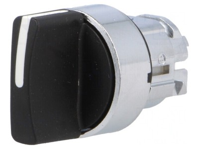 Comutator rotativ 22mm 3 poziții negru foto