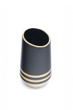 Cumpara ieftin Vaza din ceramica, decorativa, cu insertii aurii, negru, 19x9 cm