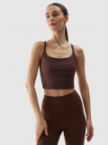 Crop top de yoga din materiale reciclate pentru femei - maro, 4F Sportswear