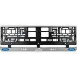 Set 2 bucati, suport numar inmatriculare argintiu Ford III