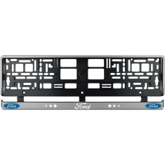 Set 2 bucati, suport numar inmatriculare argintiu Ford III