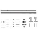 HOMCOM 152CM Kit feronerie ușă culisantă tip hambar, șină pentru ușă lățime 76 cm, grosime 30 mm, argintiu | Aosom Romania