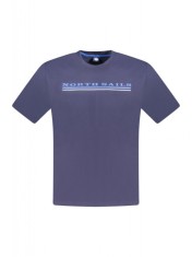 Tricou barbati, cu imprimeu cu logo, Regular fit, Bleumarin, S foto