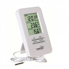 Termometru fara fir pentru interior si exterior cu ceas, Home HC 12