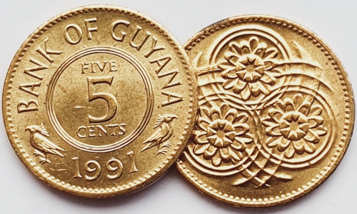 1751 Guyana 5 cents 1991 Hoatzin (Opisthocomus hoazin) km 32 UNC