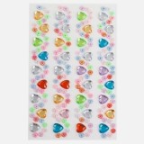 Stickere acrilice decorative, set mixt cu inimioare și flori, multicolor, CMCLASS