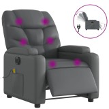 Cumpara ieftin Fotoliu de masaj electric rabatabil, gri, piele ecologica
