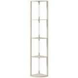 HOMCOM Lampadar LED 4 Rafturi Lumină Reglabilă MDF Stejar 163.5 cm
